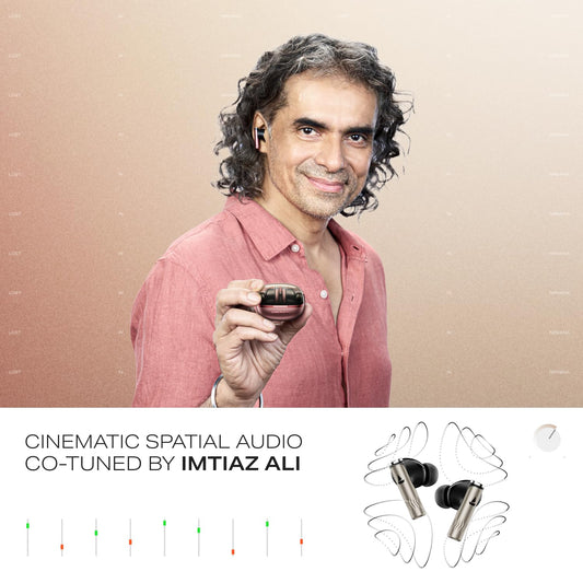 boAt Nirvana Zenith Pro (2025), 50dB Hybrid Adaptive ANC, Spatial Audio, Hi-Res Audio LDAC, 6Mics AI-ENx, 80 Hrs Battery, Bluetooth Earbuds, TWS Ear Buds Wireless Earphones with mic (Platinum Gold)