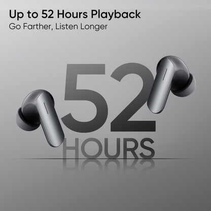 realme Earbuds Air 7 True Wireless,12.4mm Dynamic Bass Drivers,52Hrs Playtime,52dB Hybrid ANC,6 Mic ENC,45ms Low Latency,360° Spatial Audio,Hi-Res LHDC,IP55 Dust & Water Resistant,BT v5.4(SlateGrey)
