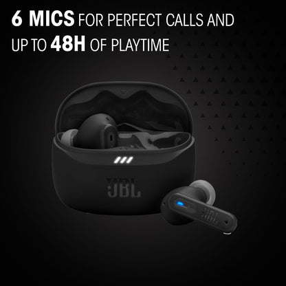 JBL New Launch Tune Beam 2 TWS, ANC Earbuds, 48Hr Playtime,Dual Connect, Ambient Aware, Relax Mode, Customized EQ with Headphones App, 6 Mics for Clear Calls, Spatial Sound, Personi-Fi 3.0 (Black)