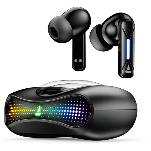boAt Airdopes Drift TWS in Ear Earbuds, 40hrs Playback, Beast Mode(40ms Latency), 4 Mics with ENx, Car-Shaped ID with RGB LEDs, ASAP Charge, IWP Tech, BT v5.4 & IPX4 Resistance(Black Sabre) Visit the boAt Store