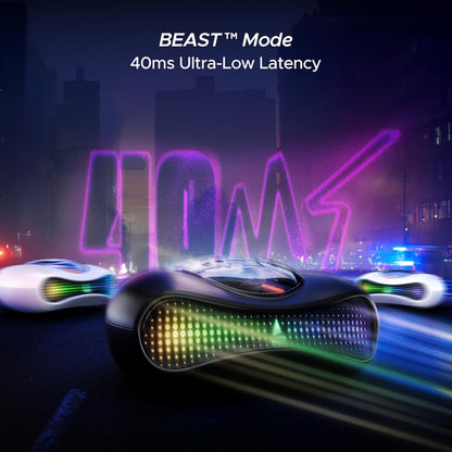 boAt Airdopes Drift TWS in Ear Earbuds, 40hrs Playback, Beast Mode(40ms Latency), 4 Mics with ENx, Car-Shaped ID with RGB LEDs, ASAP Charge, IWP Tech, BT v5.4 & IPX4 Resistance(Black Sabre) Visit the boAt Store