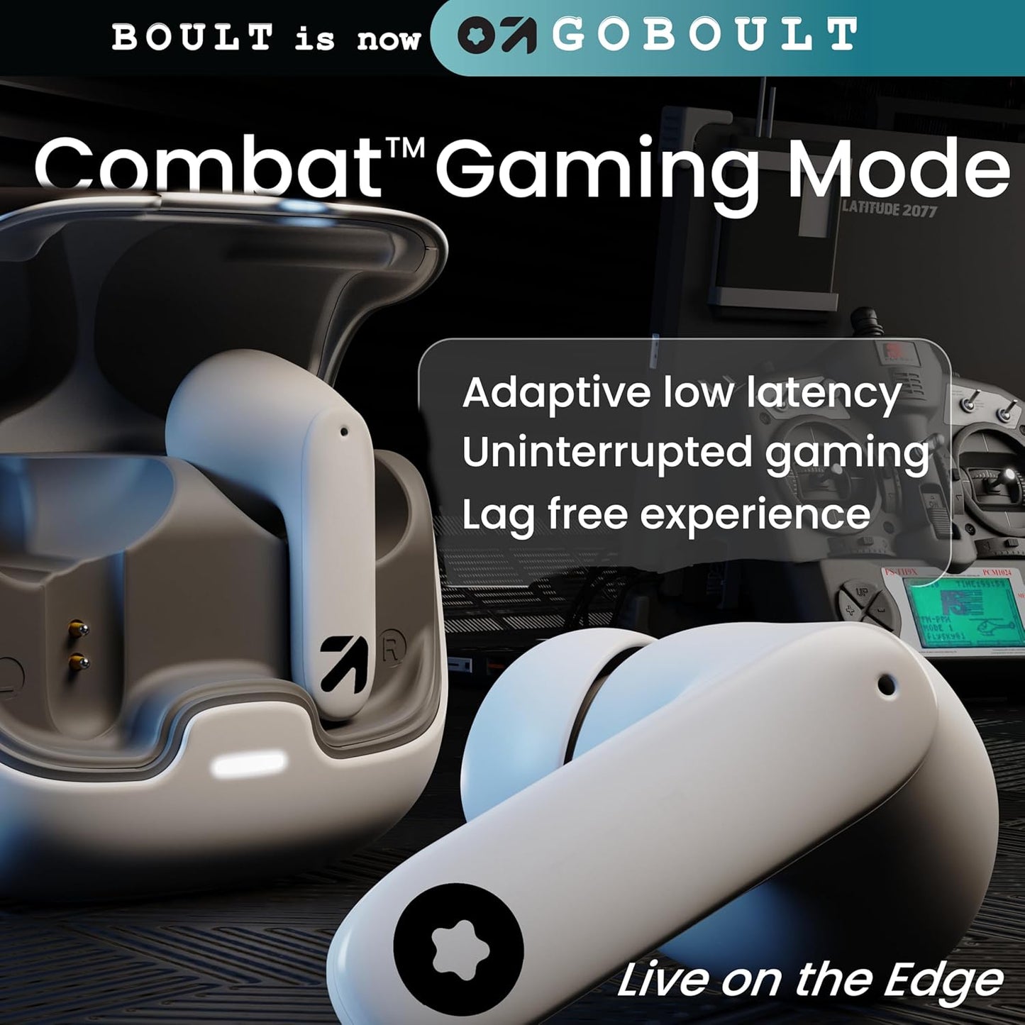 GOBOULT Z40 True Wireless in Ear Earbuds with 60H Playtime, Zen™ ENC Mic, Low Latency Gaming, Type-C Fast Charging, Made in India, 10mm Rich Bass Drivers, IPX5, Ear Buds TWS (White)