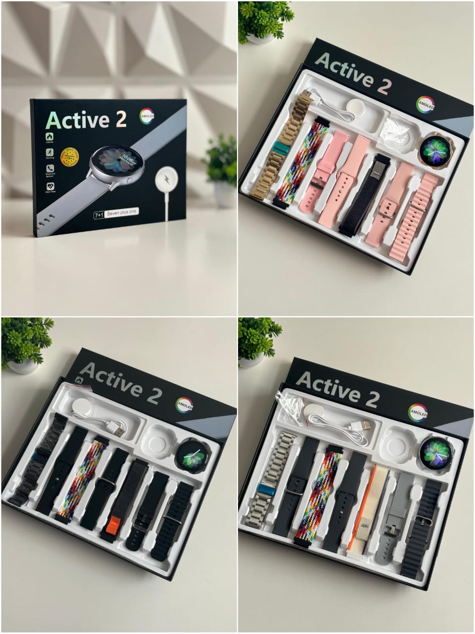 Active 2 watch with 7 straps