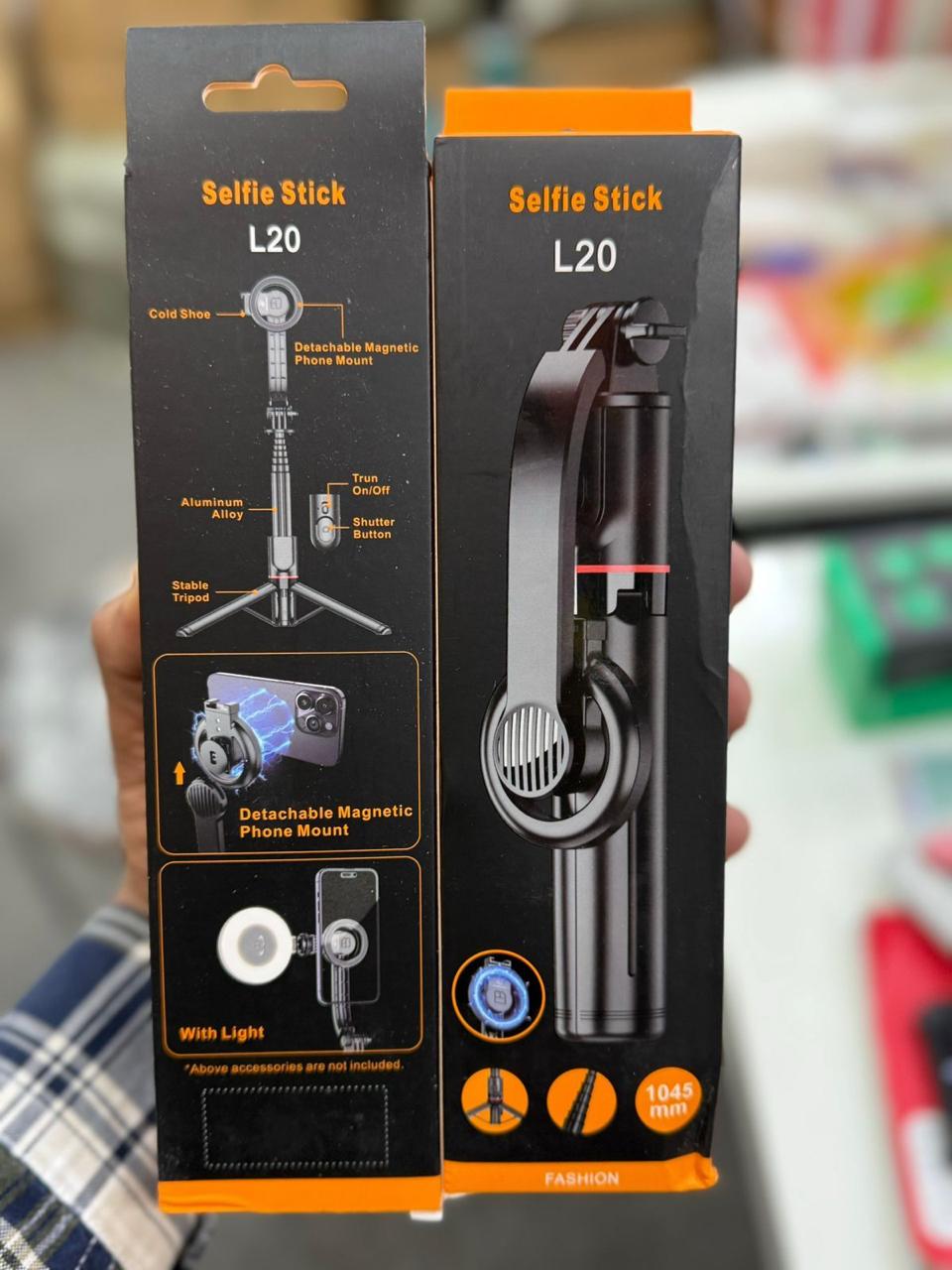 L20 Latest SYOSIN 360 Rotation Magnetic Selfie Stick Tripod Detachable Magnetic Mount Extend 1045mm Grip with Wireless Remote